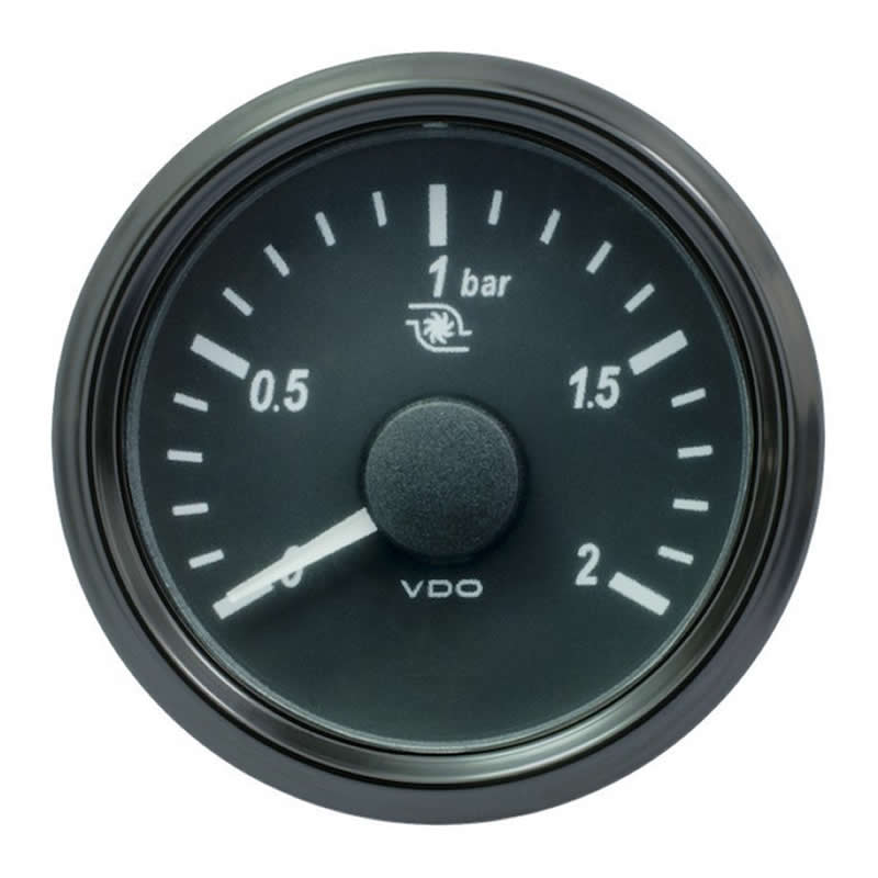 VDO SingleViu 2107 Turbo Pressure 2Bar Black 52mm gauge